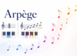 Illustration comparant un accord et un arpège au piano